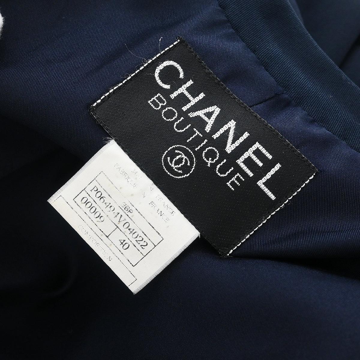 Chanel 1996 Single Breasted Jacket Navy #40