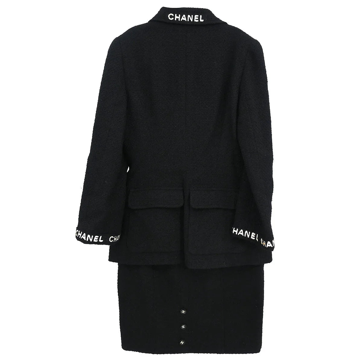 Chanel 1995 Setup Suit Jacket Skirt Black #38