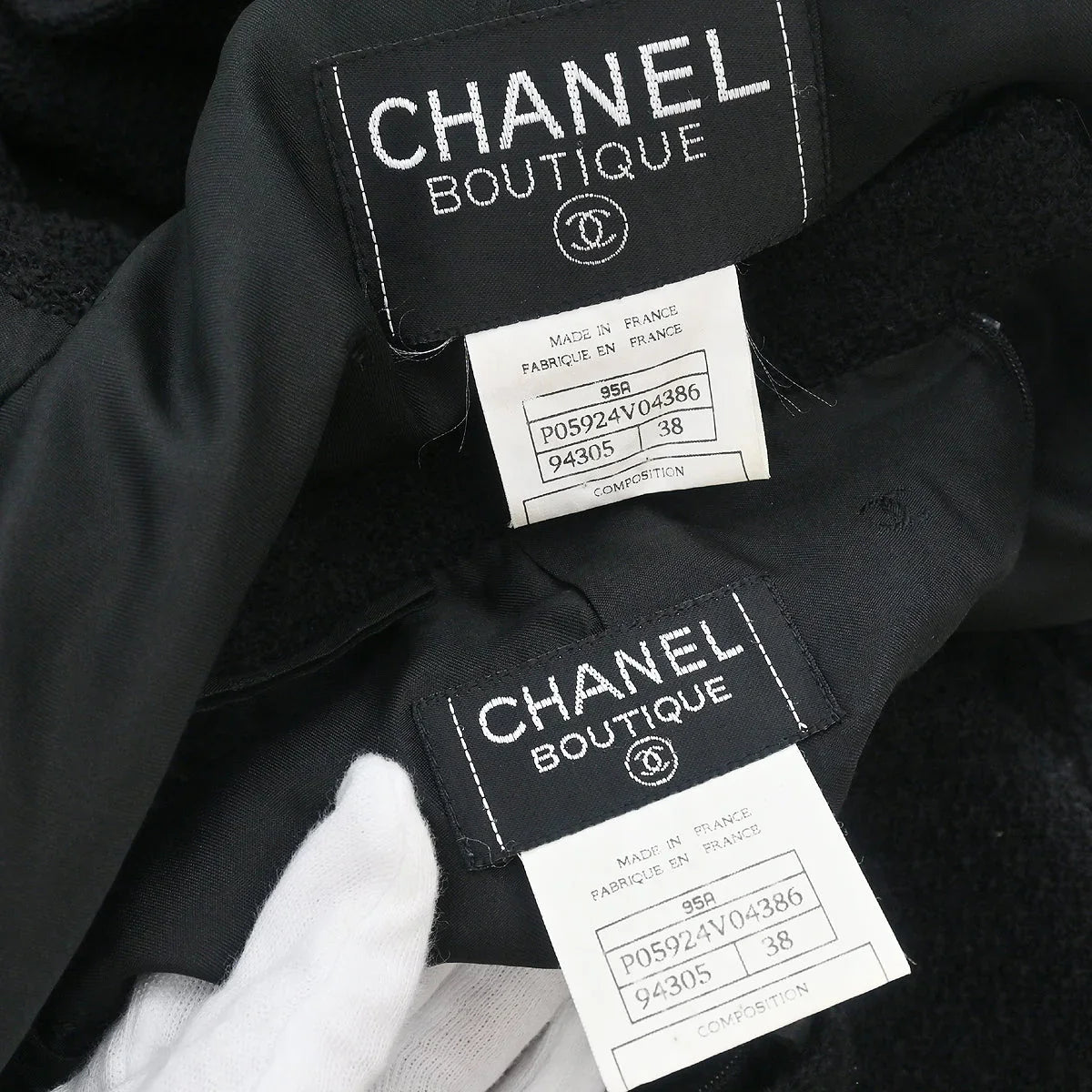 Chanel 1995 Setup Suit Jacket Skirt Black #38