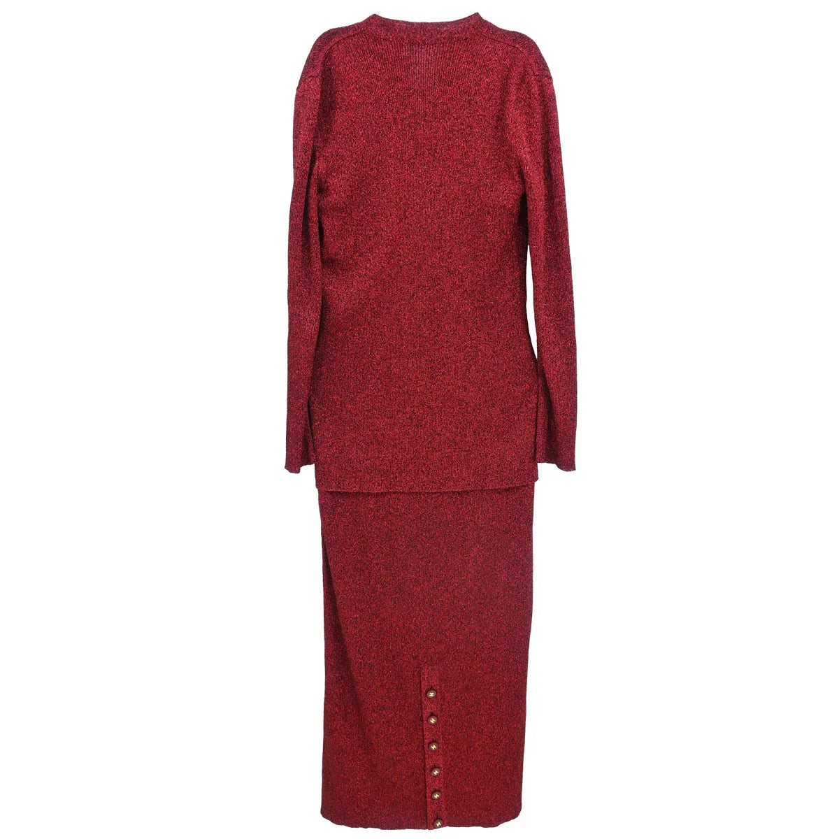 Chanel 1996 Setup Cardigan Dress Bordeaux #40