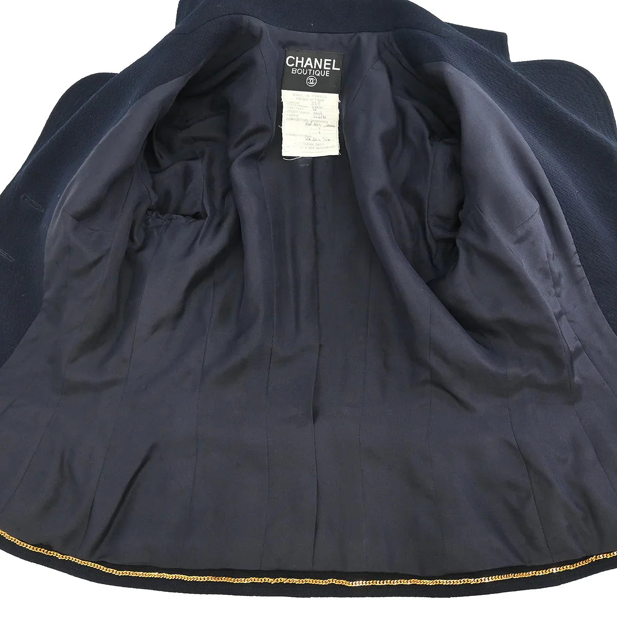Chanel 1993 Setup Suit Jacket Skirt Navy #38