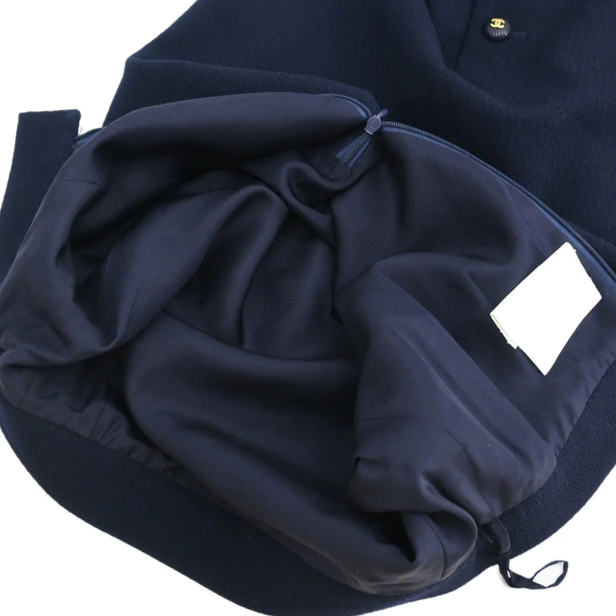 Chanel 1993 Setup Suit Jacket Skirt Navy #38