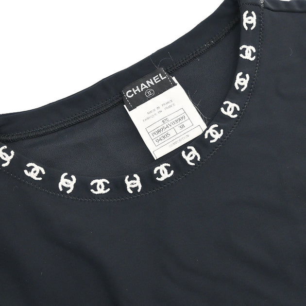 Chanel 25C Black & Ecru Cotton Tee-Shirt size 38 – Wararni.com