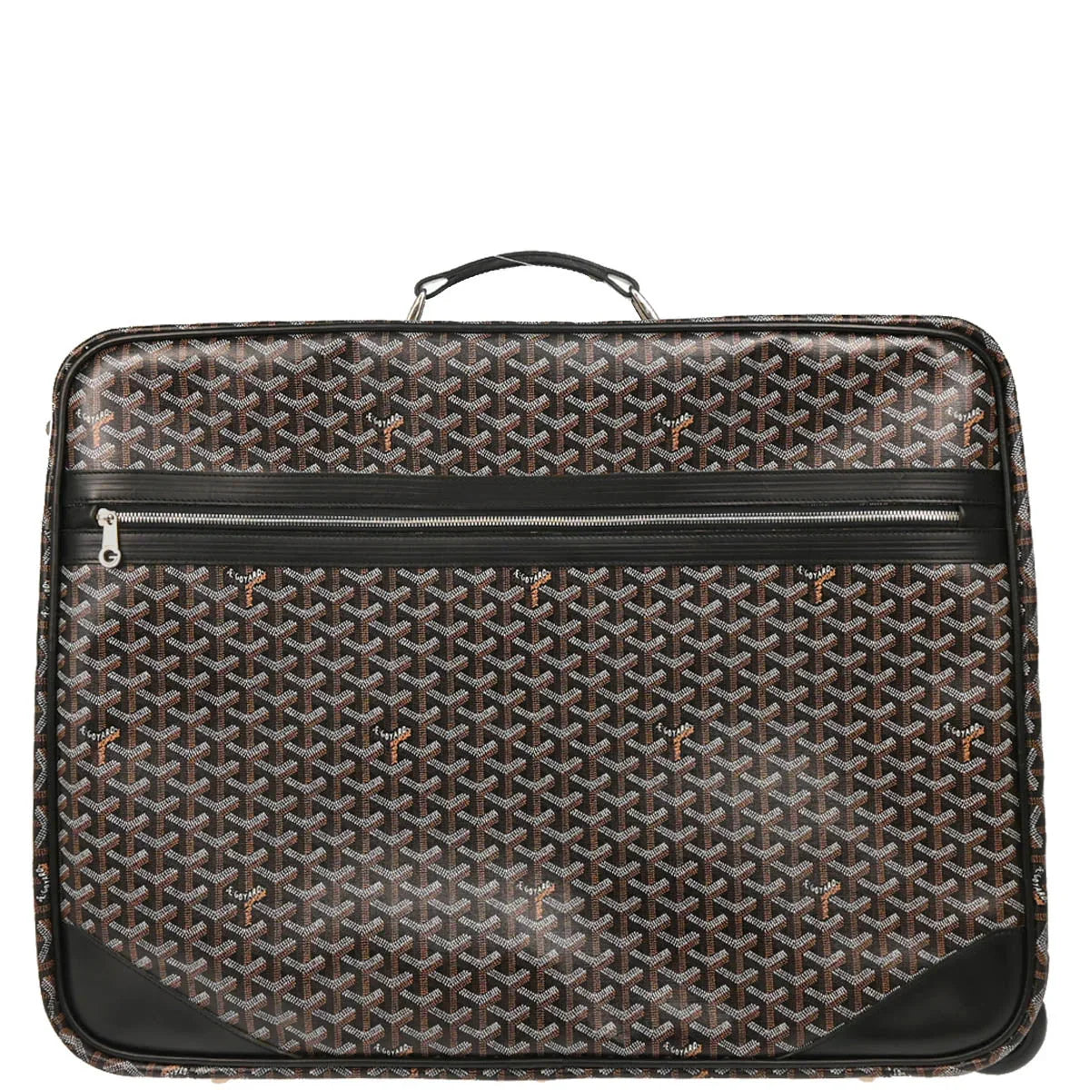 Goyard 2007 Black Trunk Rolling Luggage Suitcase