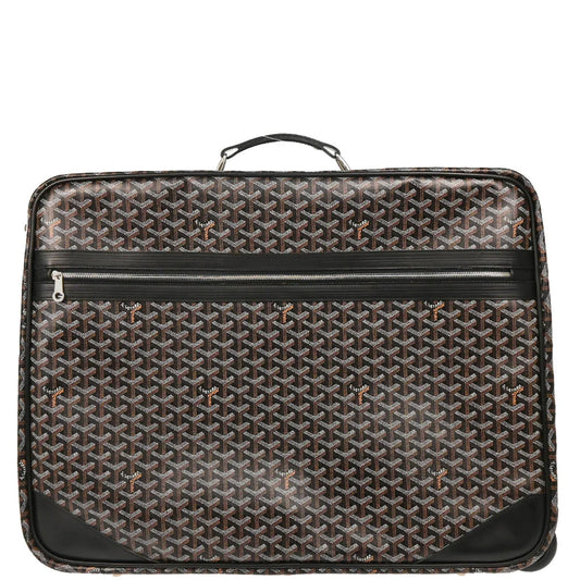 Goyard 2007 Black Trunk Rolling Luggage Suitcase