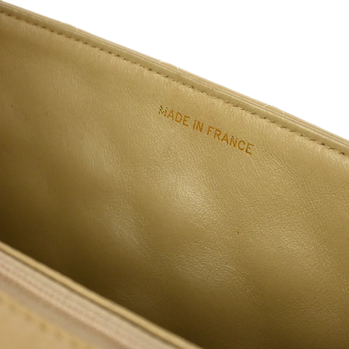 Chanel 1989-1991 Beige Lambskin Turnlock Small Full Flap Shoulder Bag