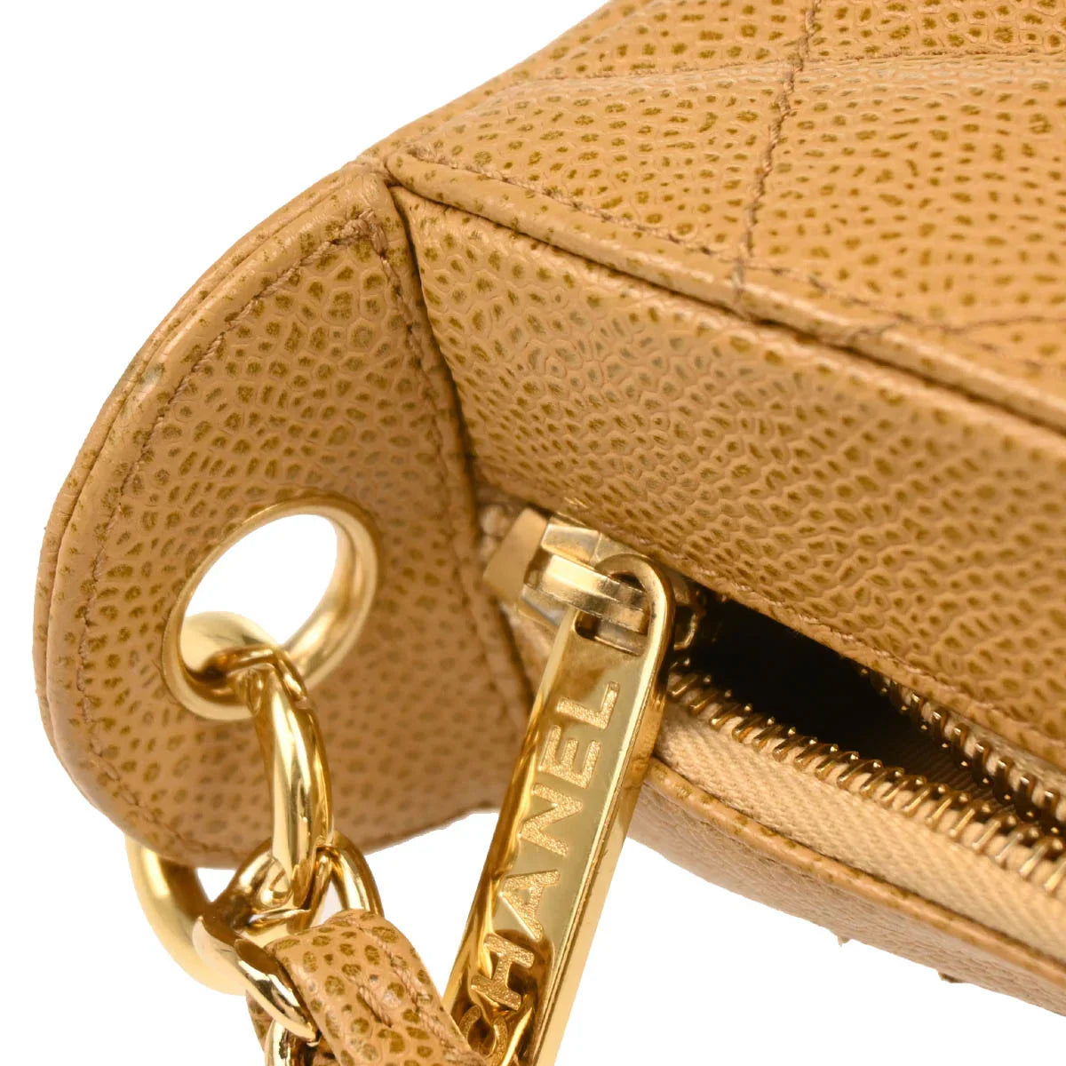 Chanel 2003-2004 Beige Caviar Handbag