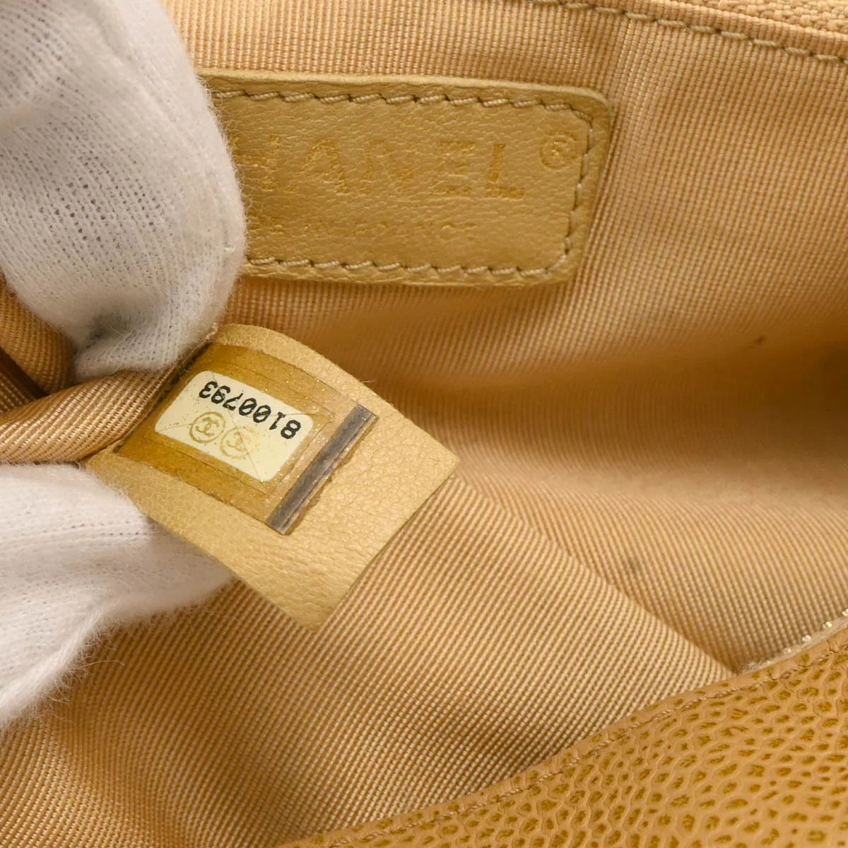Chanel 2003-2004 Beige Caviar Handbag