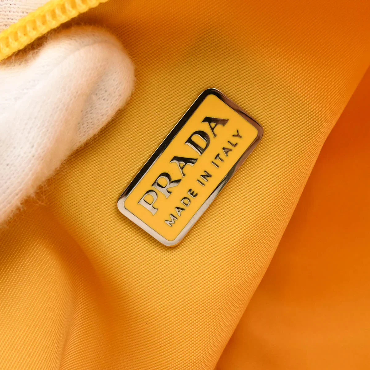 Prada Yellow Nylon Handbag