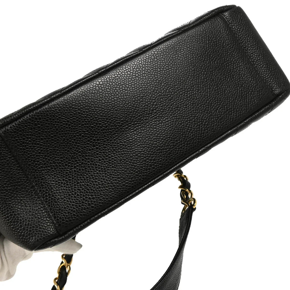 Chanel 2005-2006 Black Caviar Petite Shopping Tote PST Chain Handbag