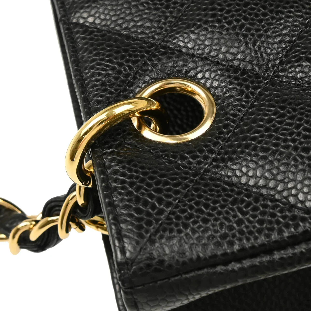 Chanel 2005-2006 Black Caviar Petite Shopping Tote PST Chain Handbag