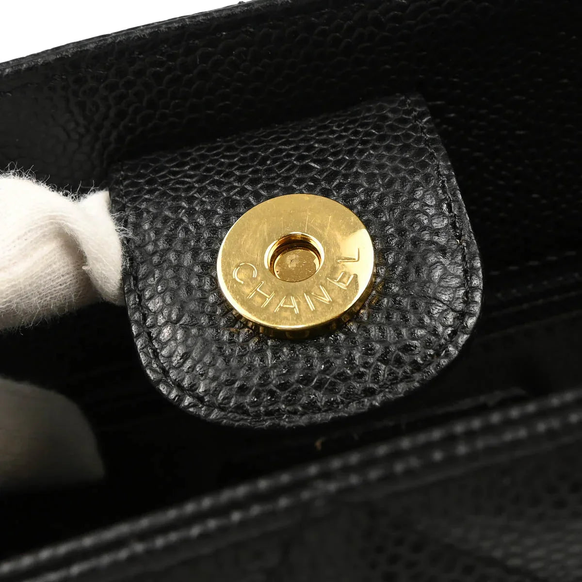 Chanel 2005-2006 Black Caviar Petite Shopping Tote PST Chain Handbag