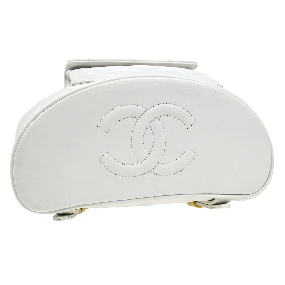 Chanel 1991-1994 White Lambskin Large Duma Backpack