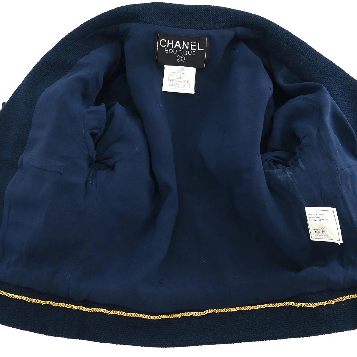 Chanel 1995 Single Breasted Jacket Navy #36