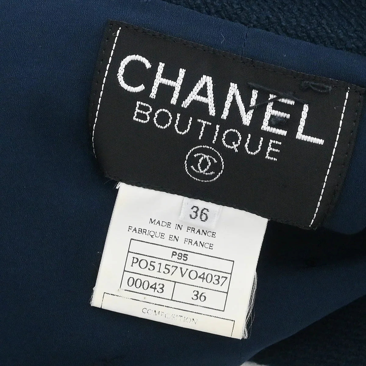 Chanel 1995 Single Breasted Jacket Navy #36