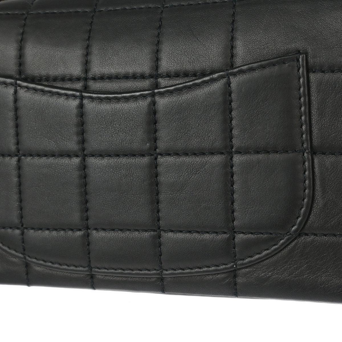 Chanel 2001-2003 Black Calfskin Choco Bar Shoulder Bag