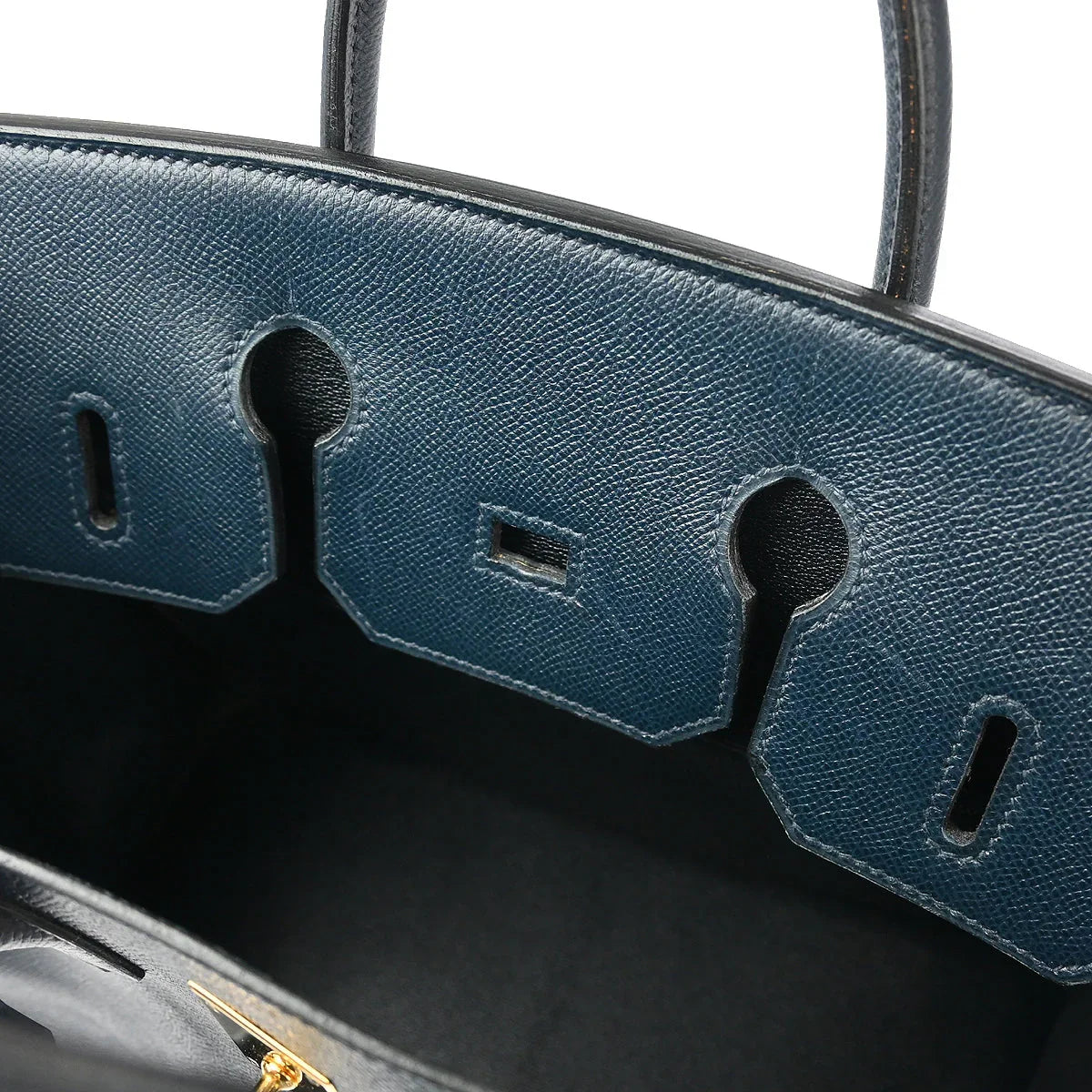 Hermes 1996 Blue Ocean Courchevel Haut a Courroies 32 Handbag