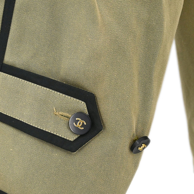 Chanel Trench Coat Khaki #40 – AMORE Vintage Tokyo Chanel Trench Coat Khaki #40 – AMORE Vintage Tokyo
