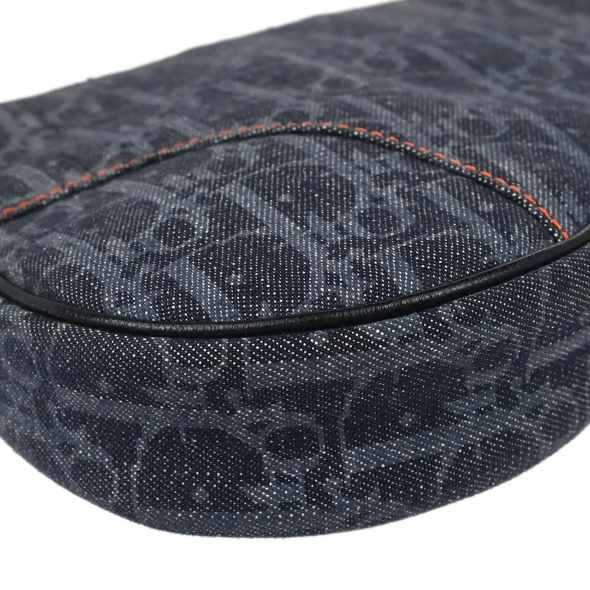 Christian Dior 2005 Navy Denim Trotter Saddle Handbag