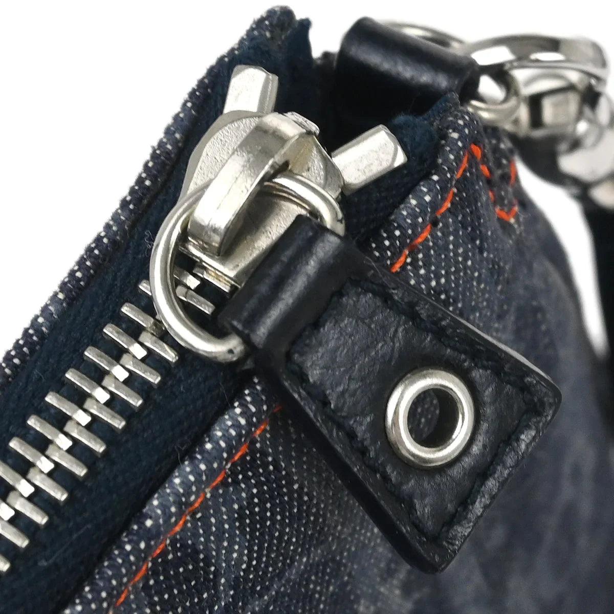 Christian Dior 2005 Navy Denim Trotter Saddle Handbag