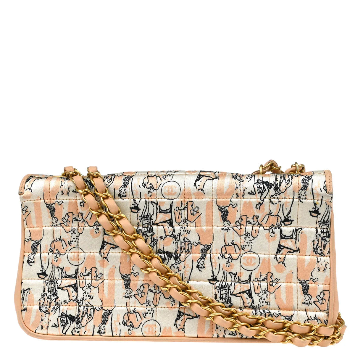 Chanel 2003-2004 Pink Satin Chain Shoulder Bag