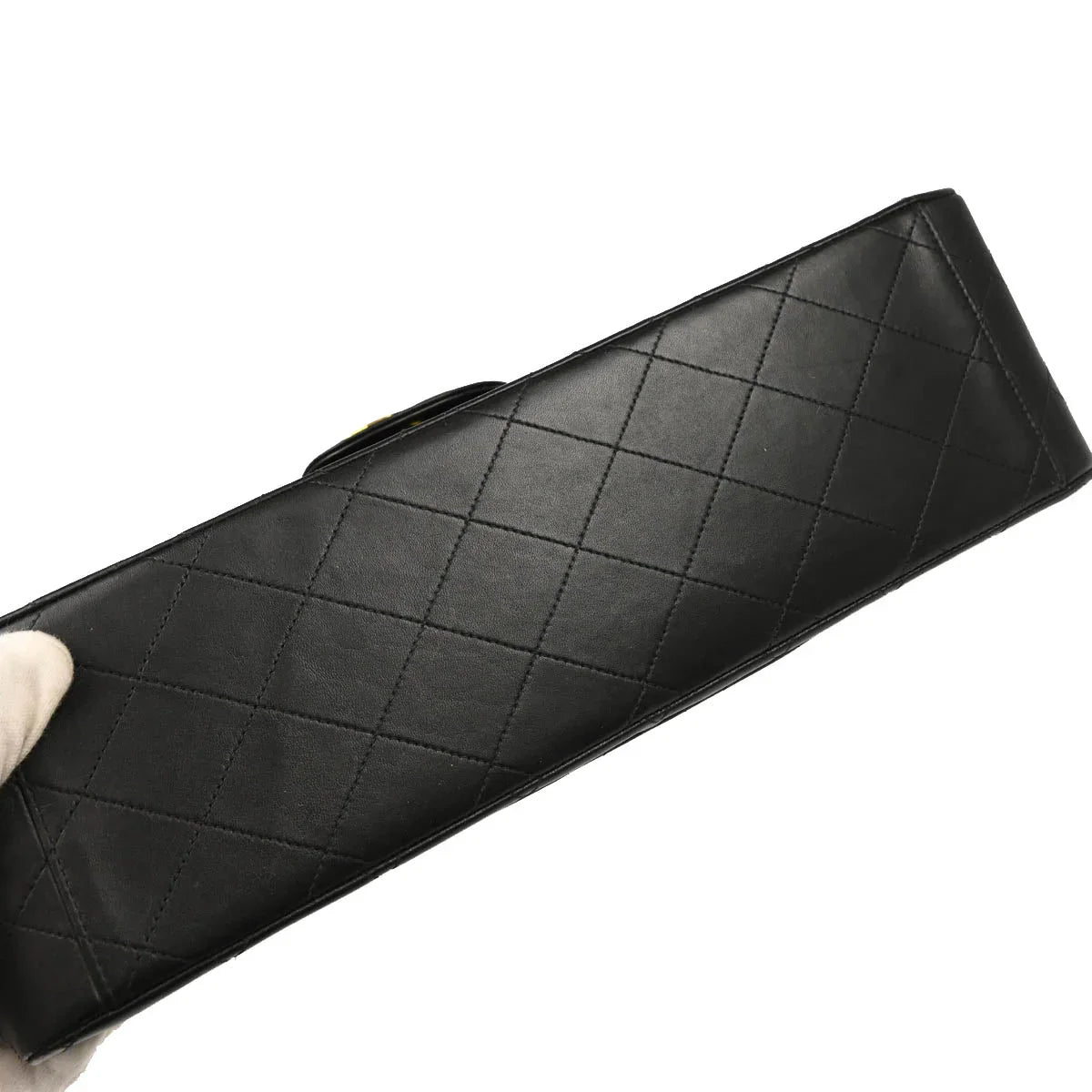 Chanel 1991-1994 Black Lambskin Maxi Classic Flap Shoulder Bag