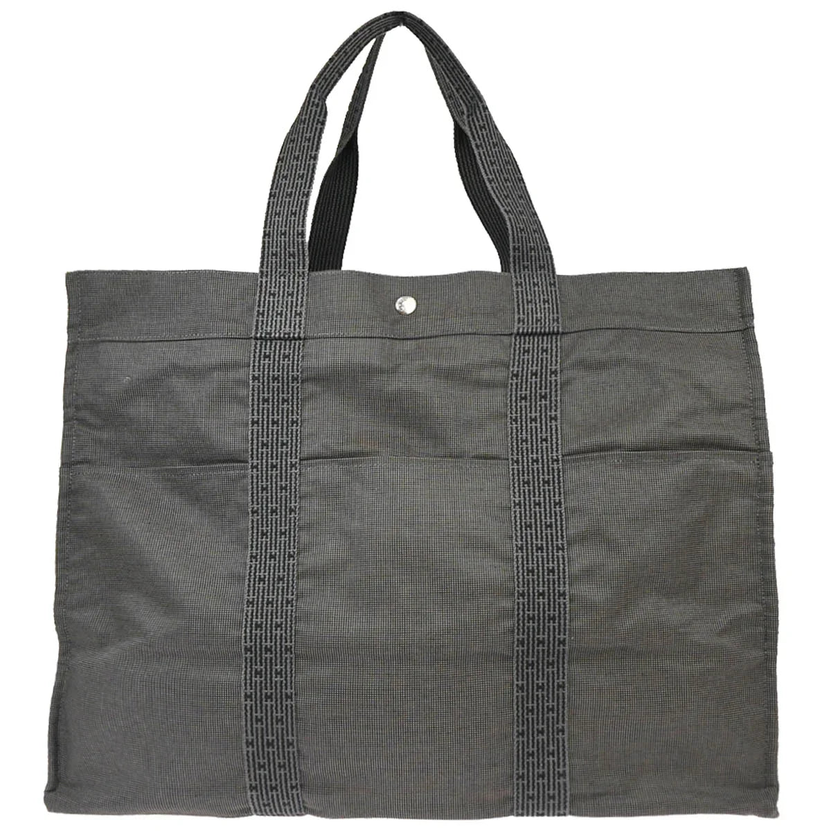 Hermes Gray Canvas Herline Tote TGM Handbag