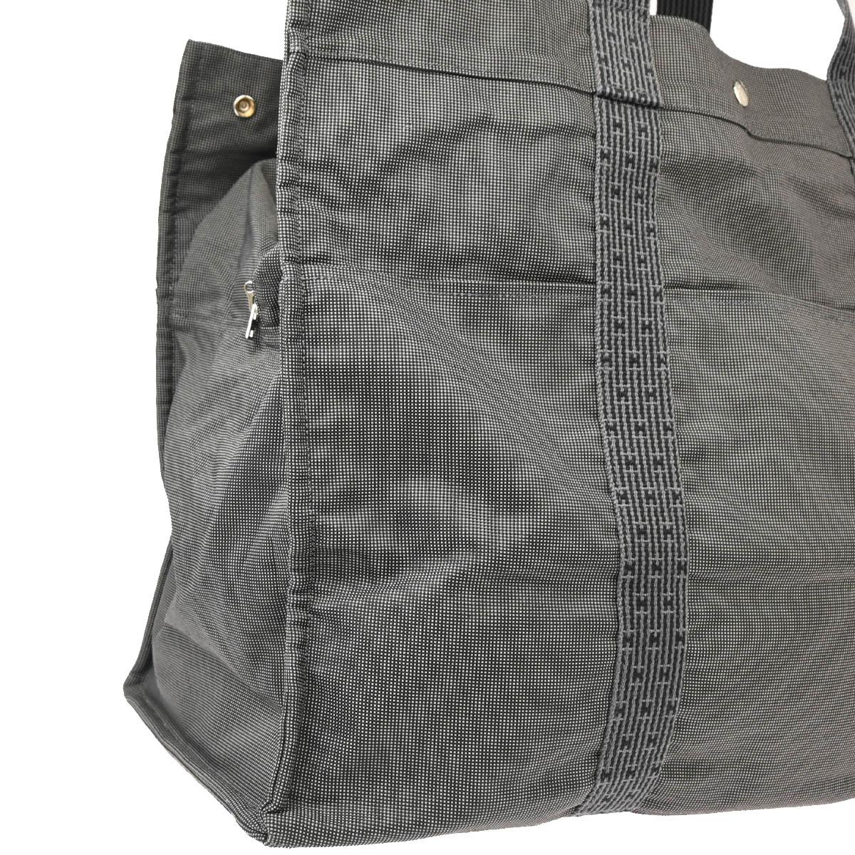 Hermes Gray Canvas Herline Tote TGM Handbag