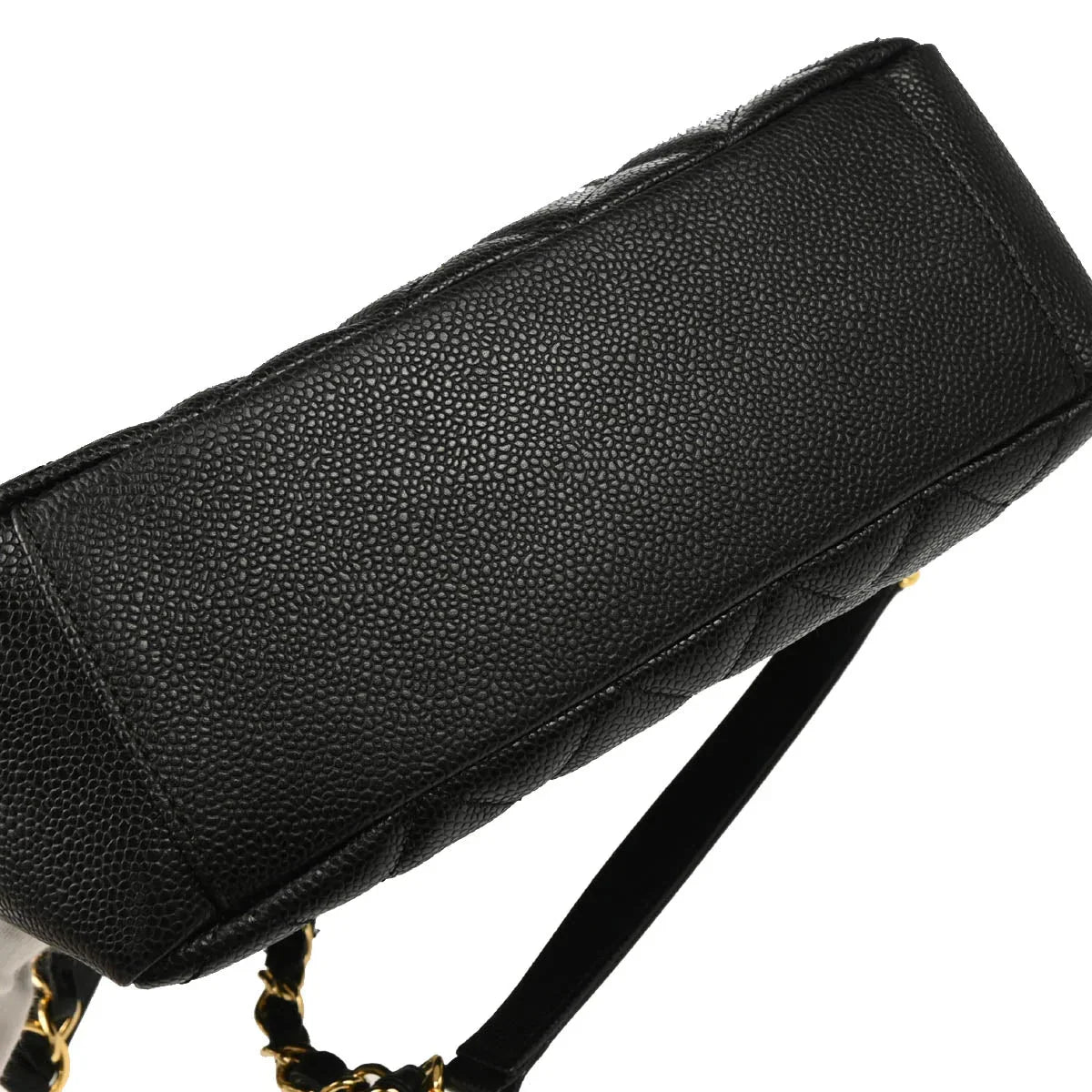 Chanel 2008-2009 Black Caviar Petite Shopping Tote PST Chain Handbag