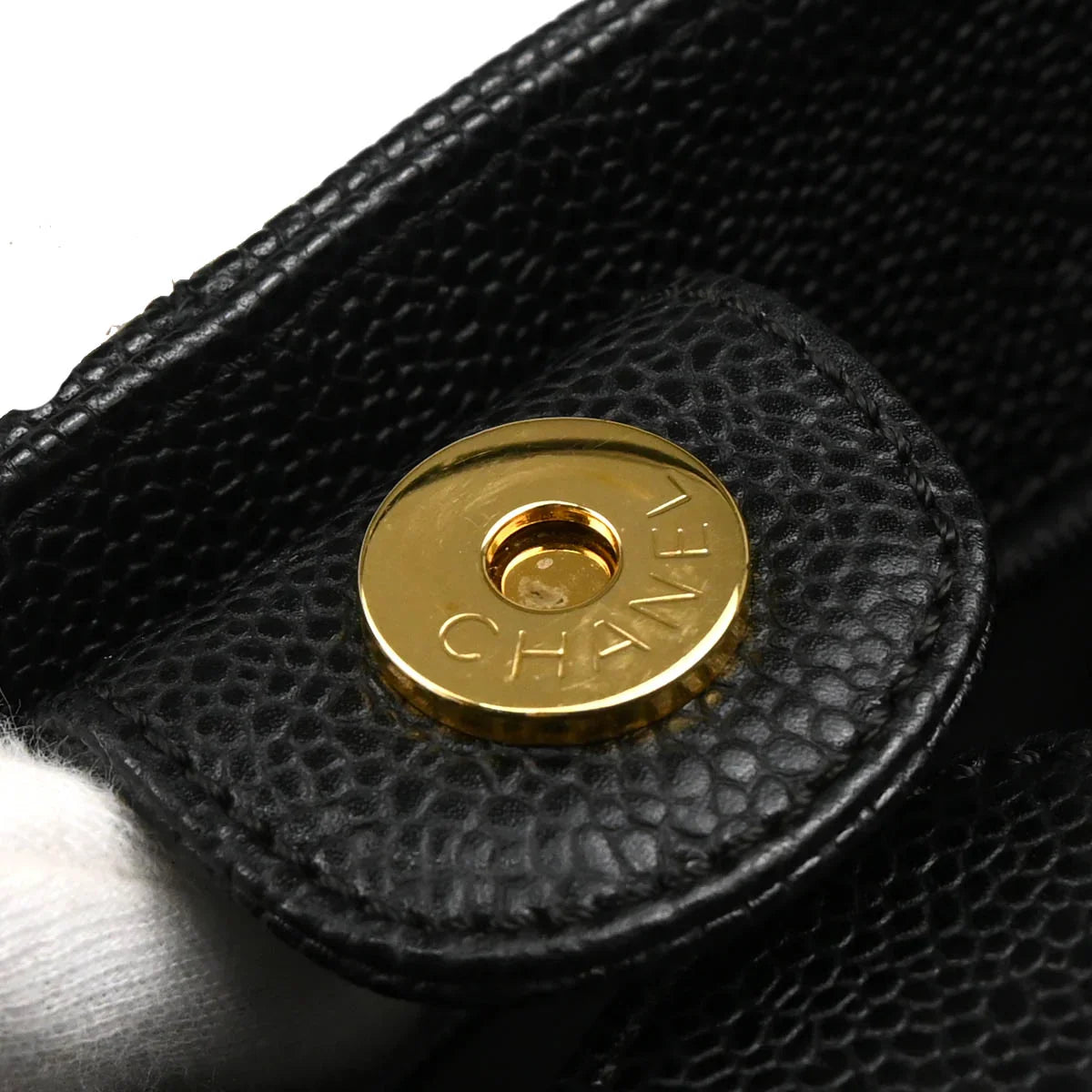 Chanel 2008-2009 Black Caviar Petite Shopping Tote PST Chain Handbag