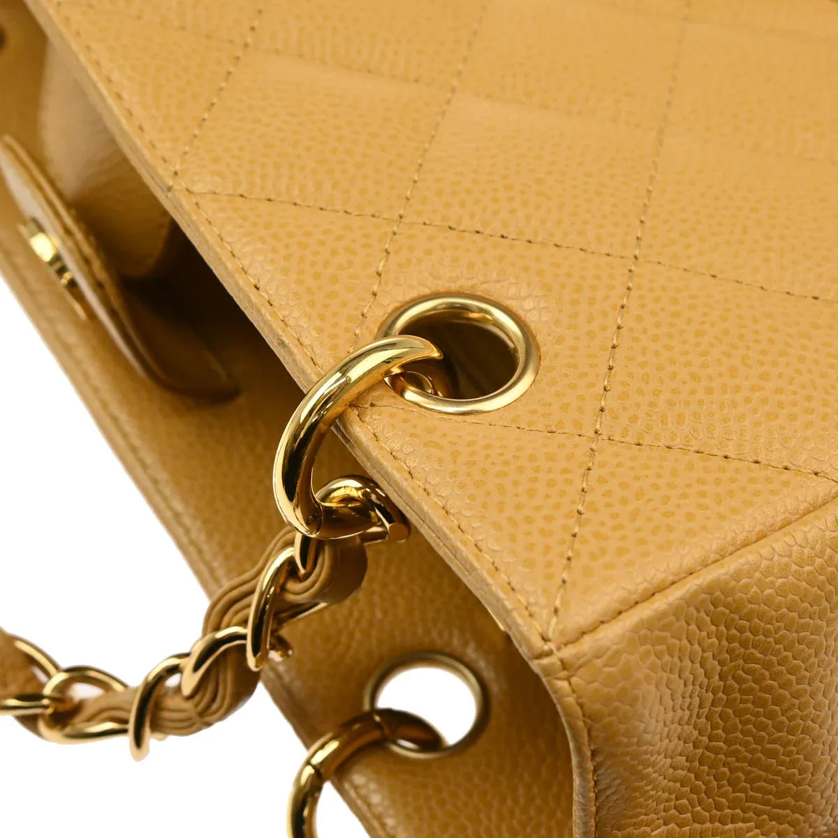 Chanel Beige Caviar Petite Shopping Tote PST Chain Handbag