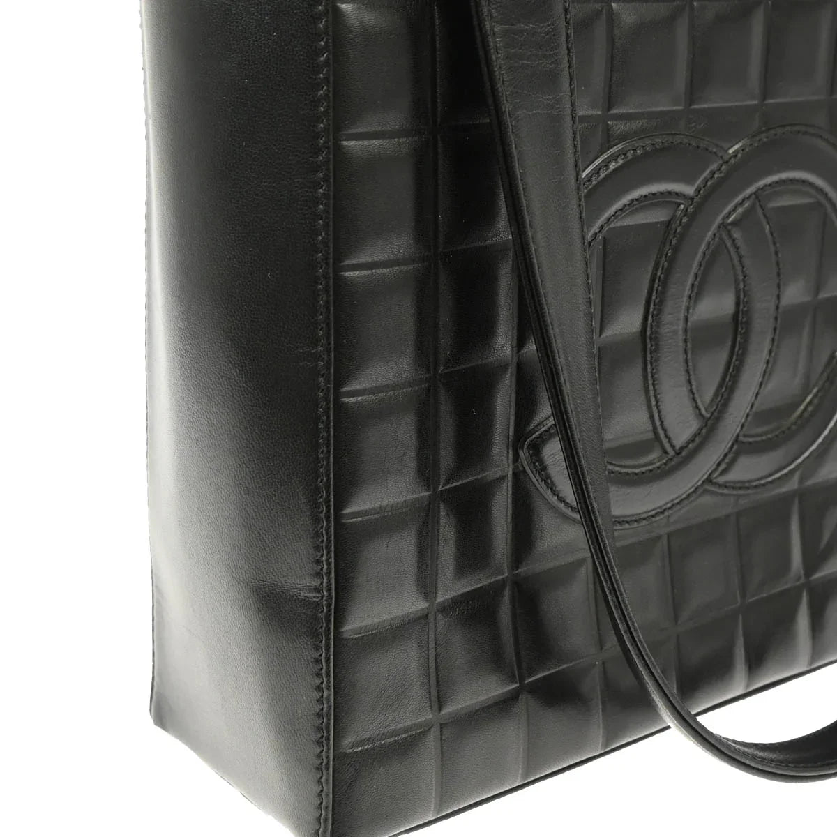 Chanel 2001-2003 Black Lambskin Choco Bar Handbag