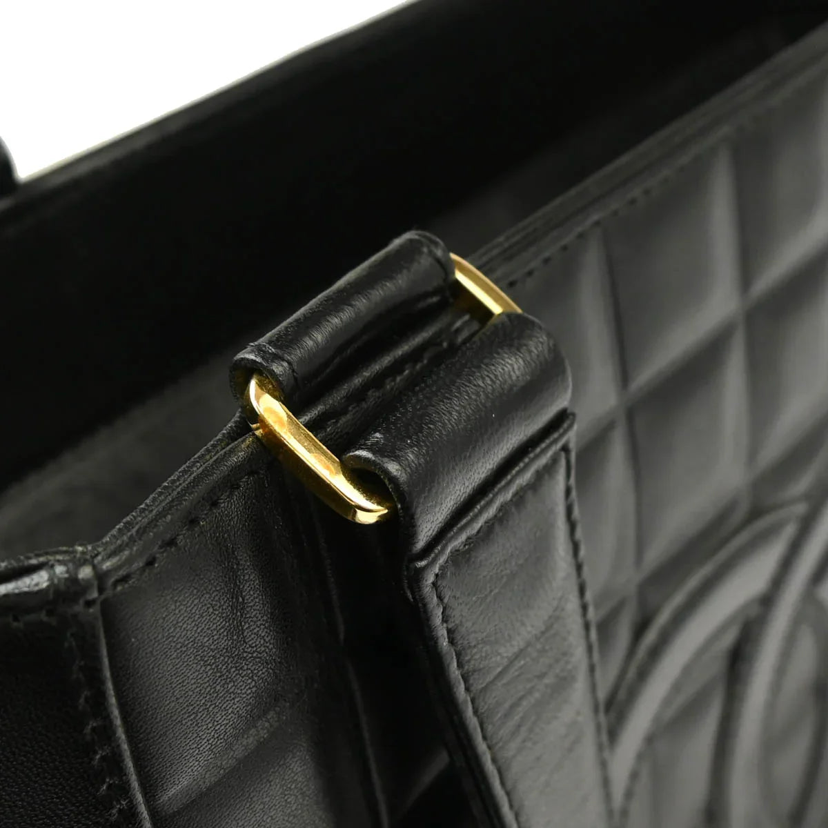 Chanel 2001-2003 Black Lambskin Choco Bar Handbag