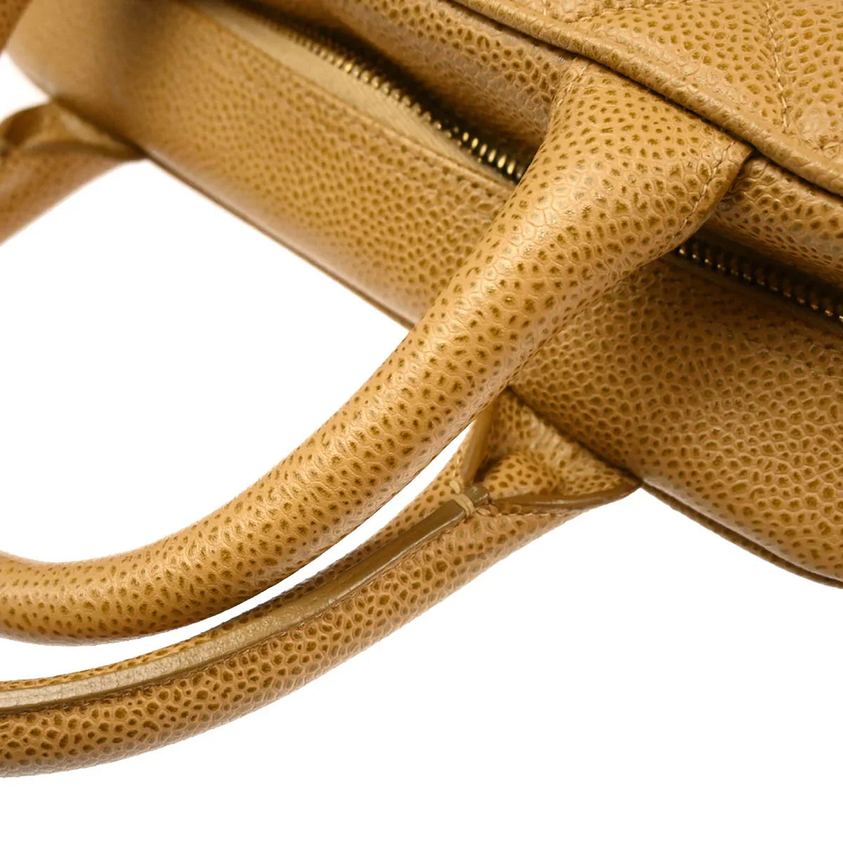 Chanel 2003-2004 Beige Caviar Bowling Bag 27