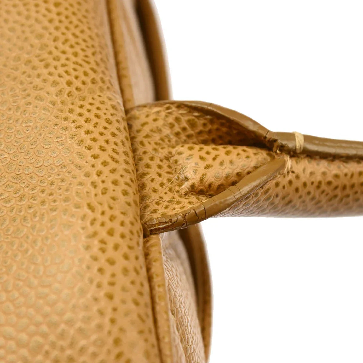 Chanel 2003-2004 Beige Caviar Bowling Bag 27