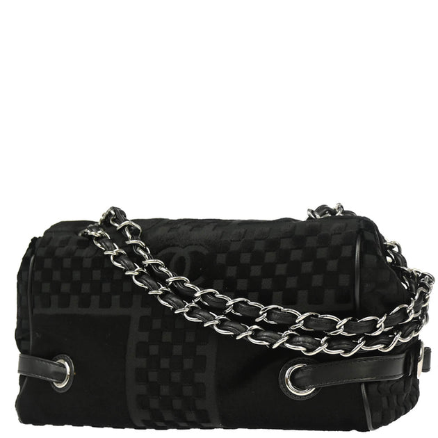 Chanel Black Velvet Classic Flap Micro Chain Pochette Pouch