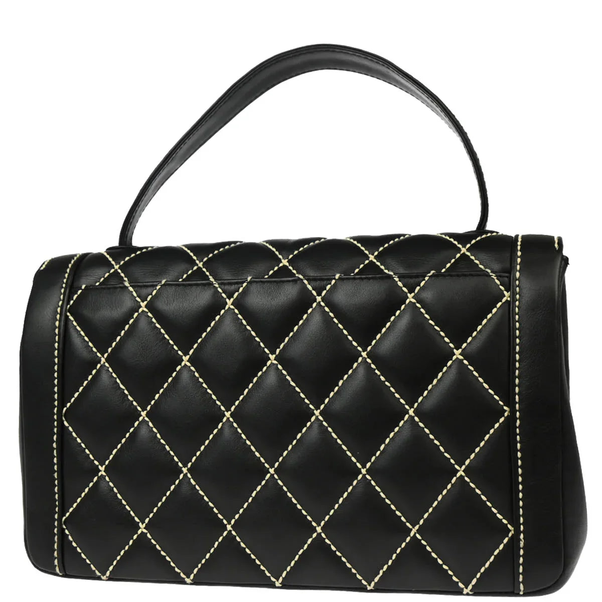 Chanel 2004-2005 Black Calfskin Wild Stitch Handbag