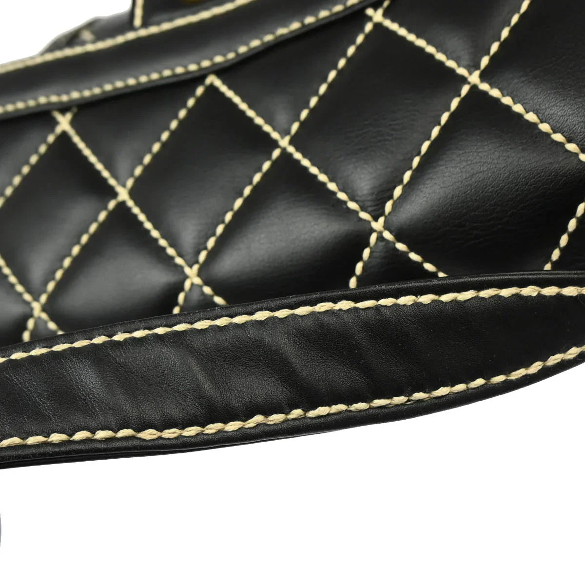 Chanel 2004-2005 Black Calfskin Wild Stitch Handbag