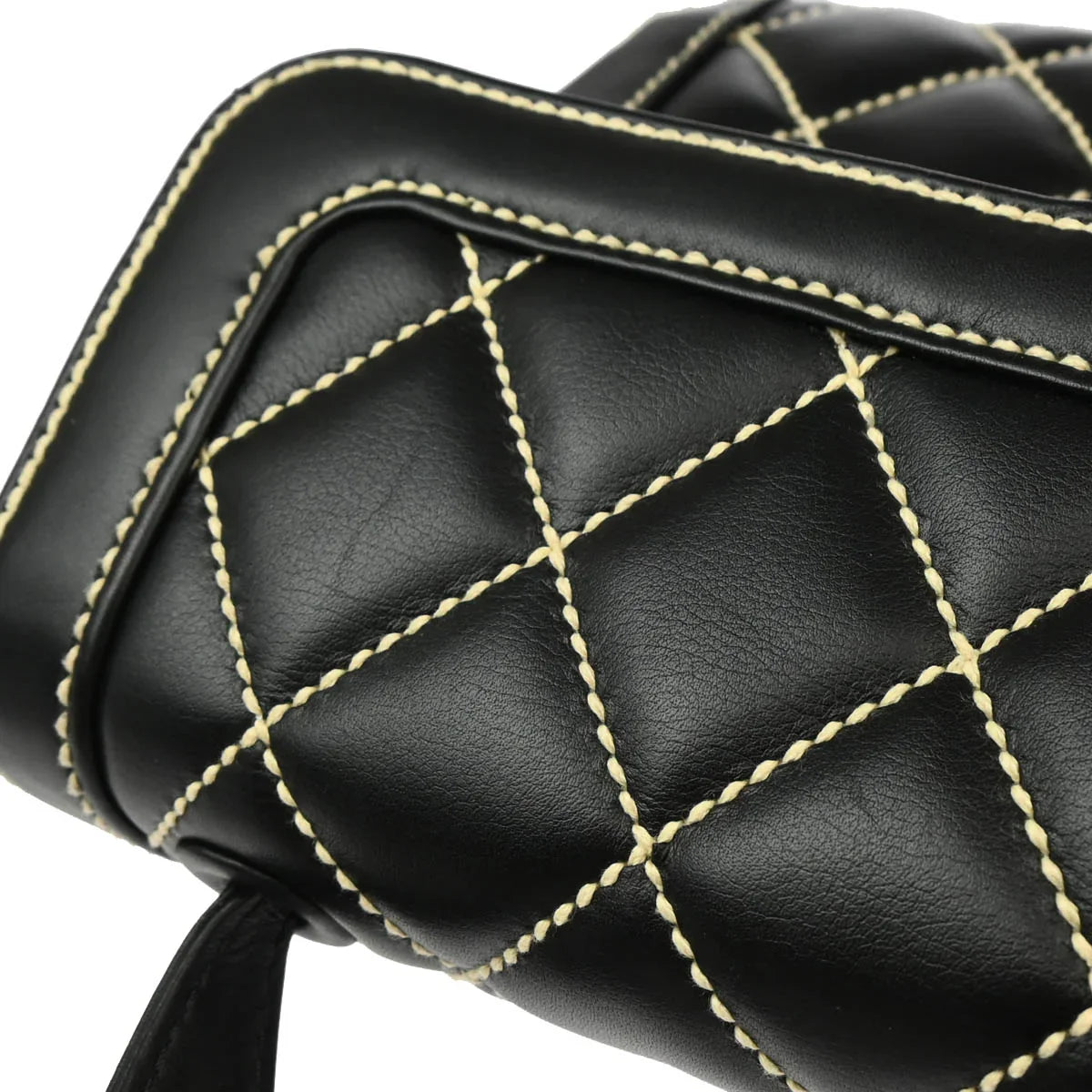Chanel 2004-2005 Black Calfskin Wild Stitch Handbag