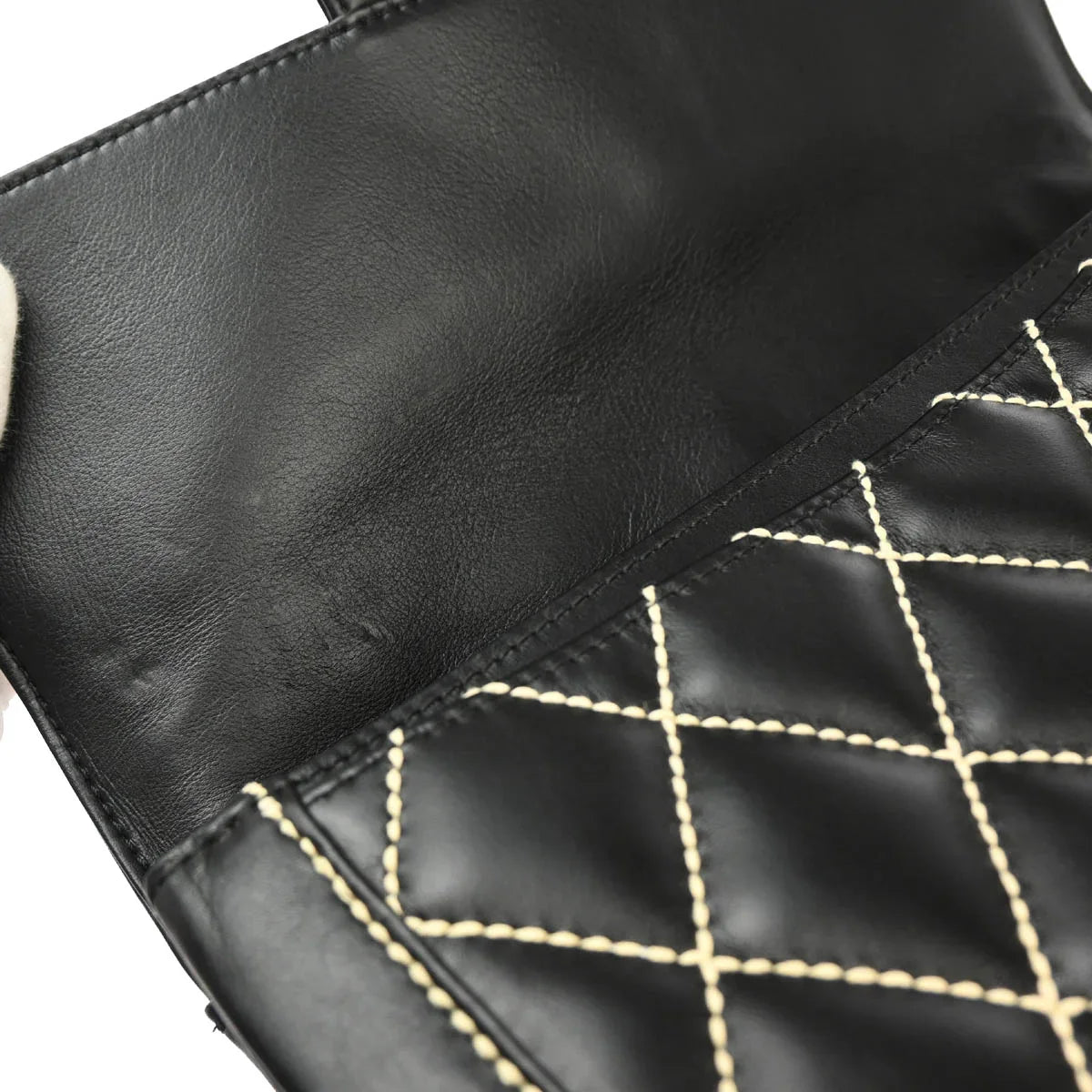 Chanel 2004-2005 Black Calfskin Wild Stitch Handbag