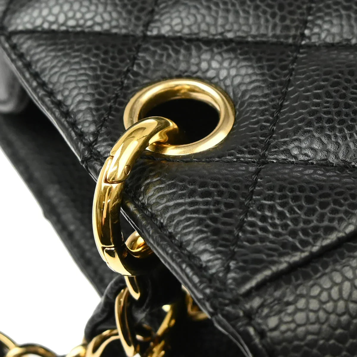 Chanel 2006-2008 Black Caviar Petite Shopping Tote PST Chain Handbag