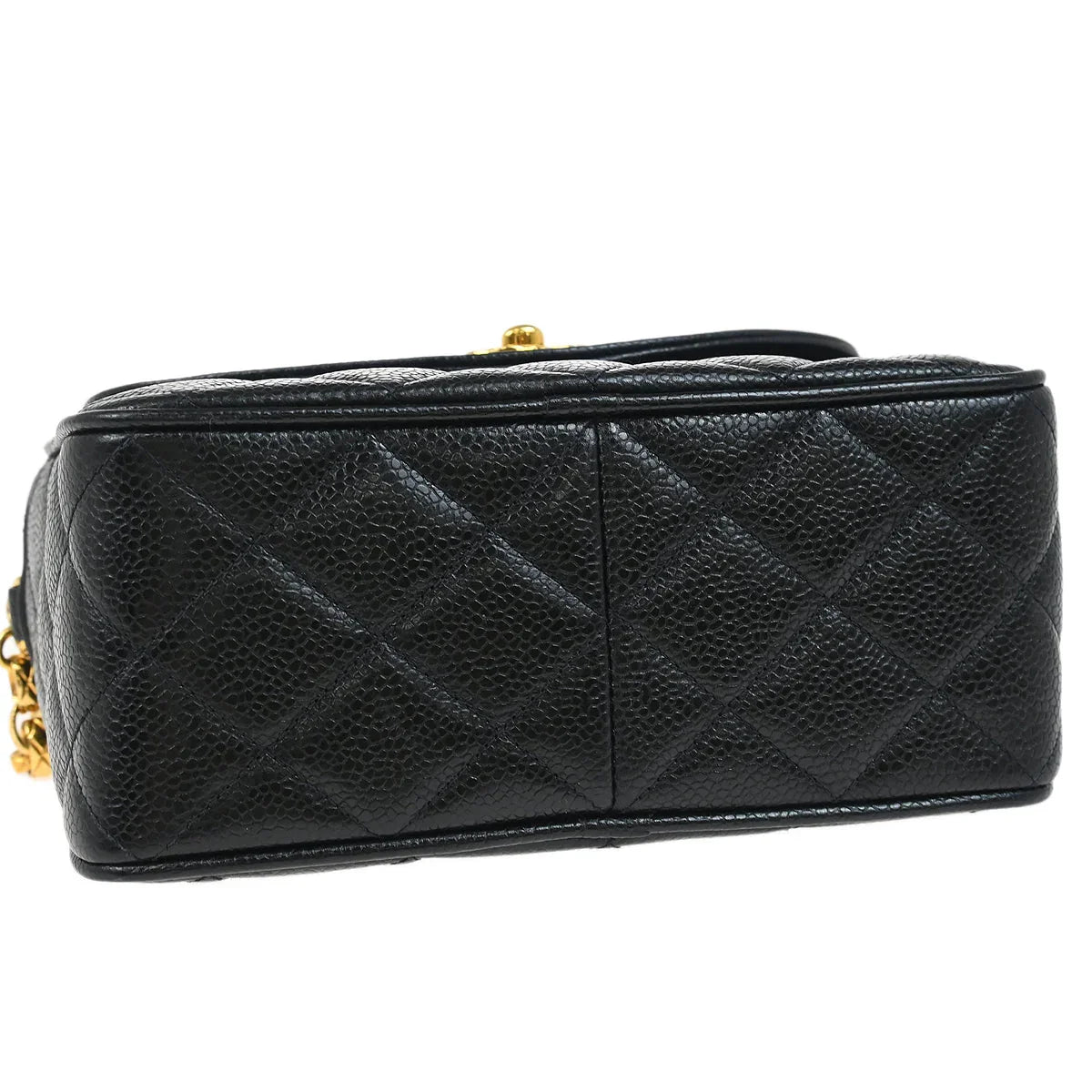 Chanel 1991-1994 Black Caviar Camera Bag Mini