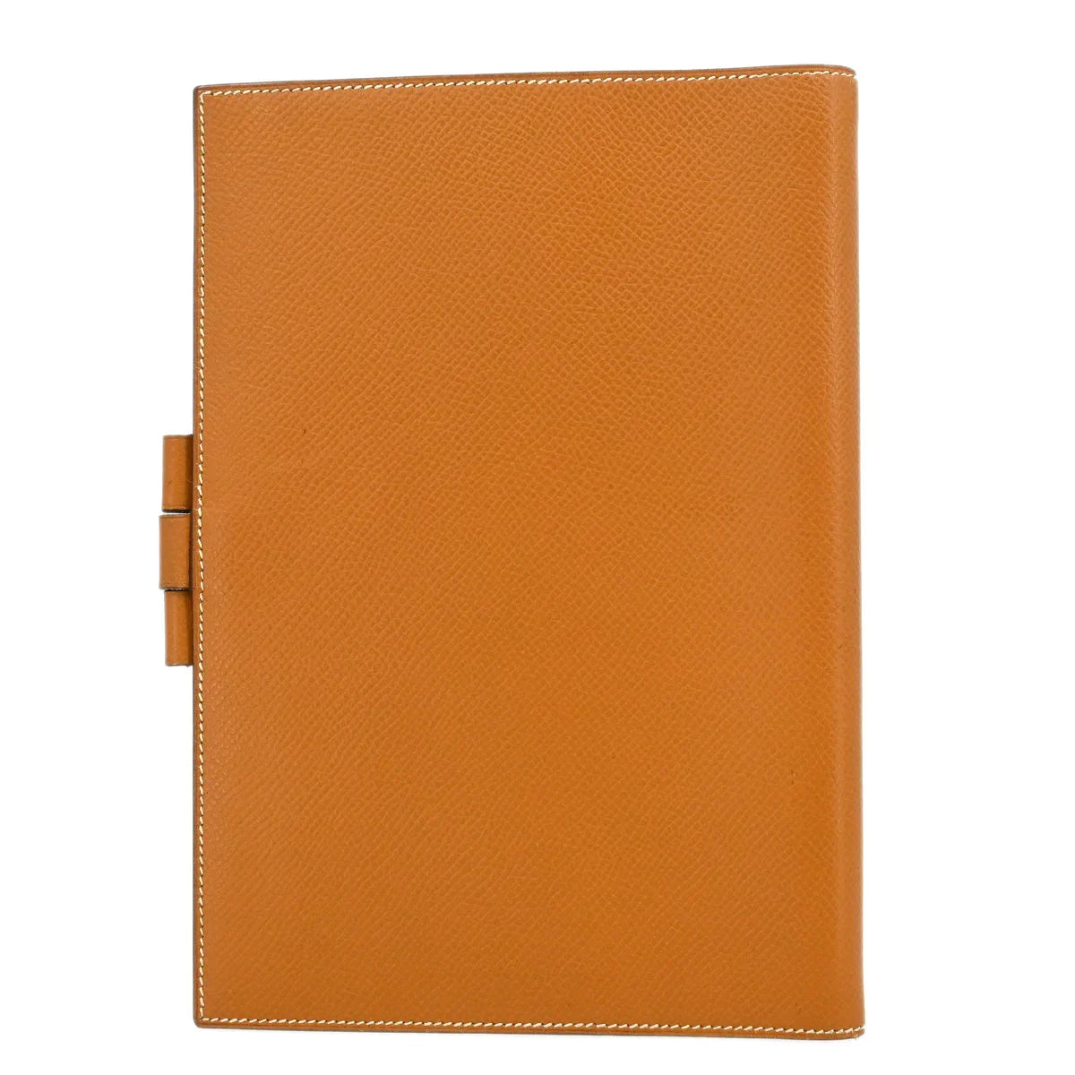 Hermes 1991 Gold Courchevel Vision Agenda Note Book Cover Small Good