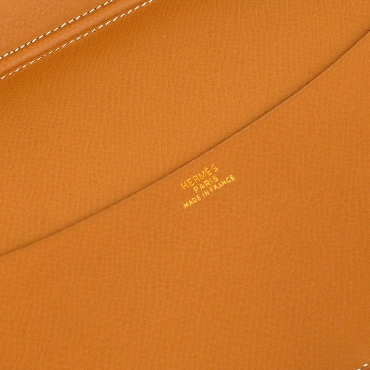Hermes 1991 Gold Courchevel Vision Agenda Note Book Cover Small Good