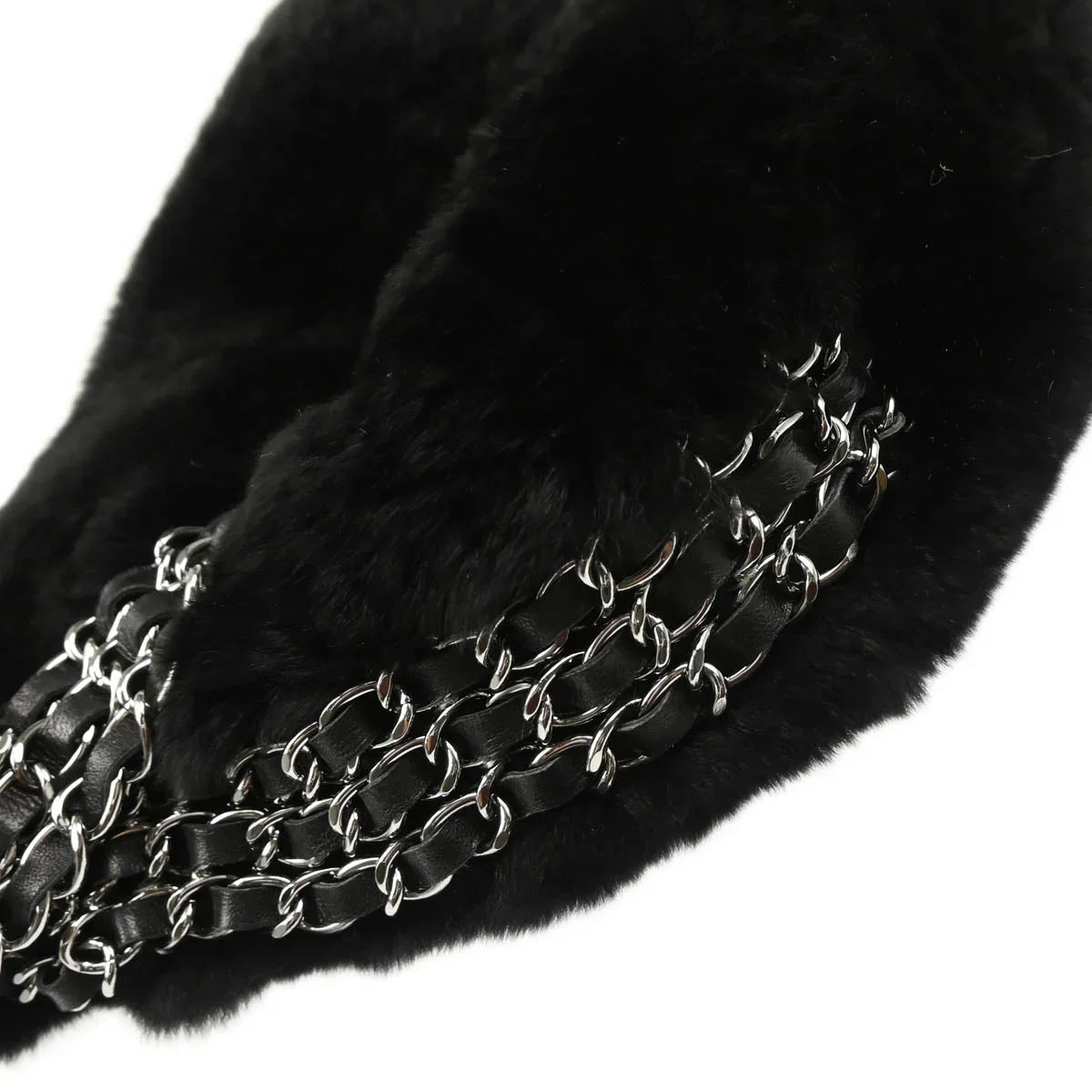 Chanel 2005-2006 Rabbit Fur Chain Handbag
