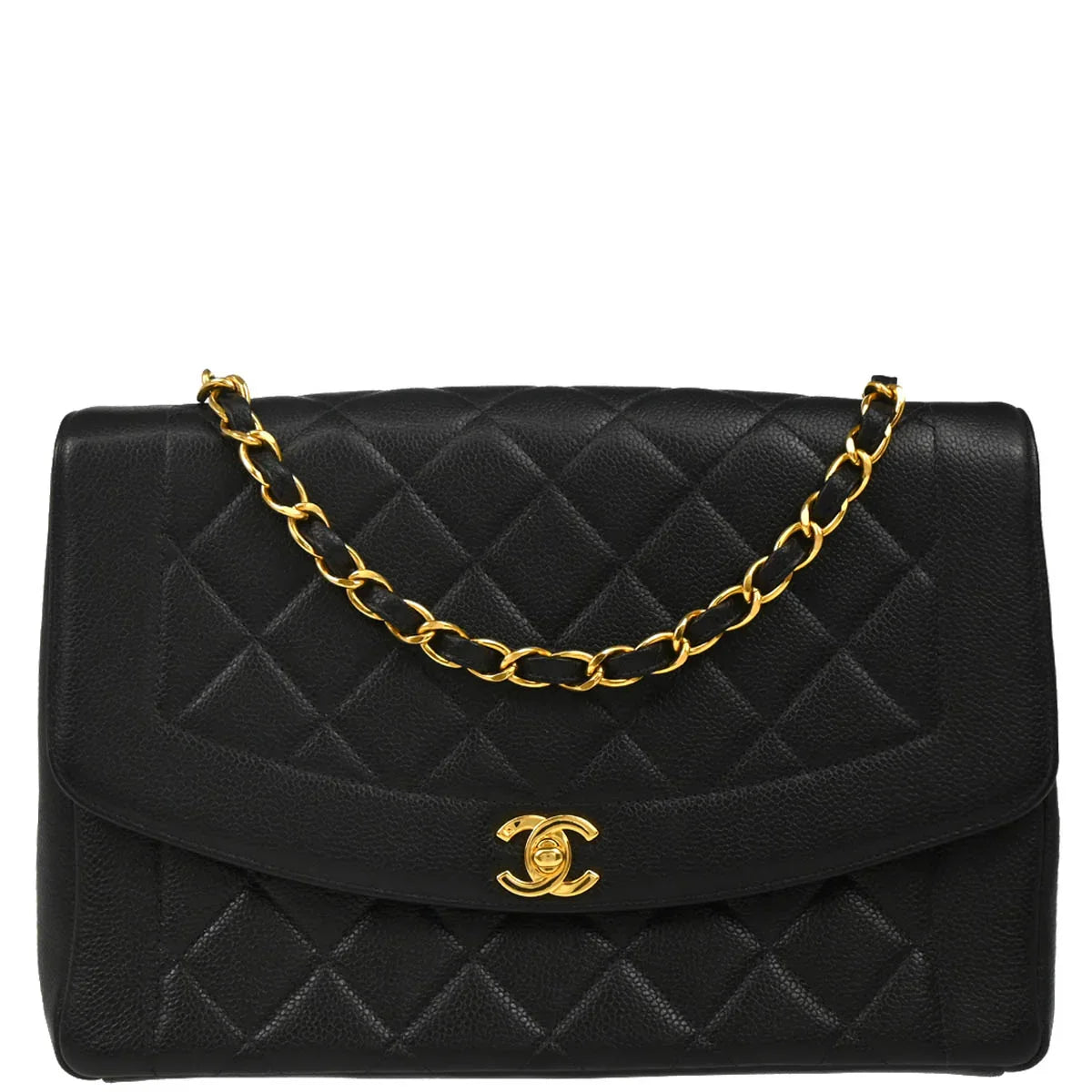 Chanel 1996-1997 Black Caviar Shoulder Bag