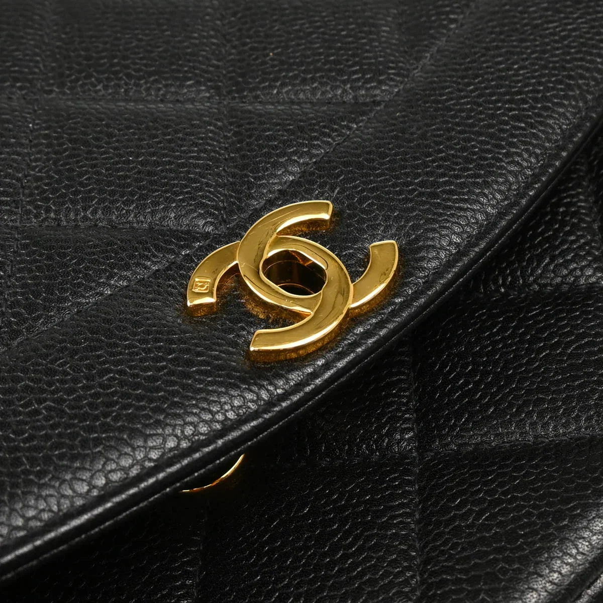 Chanel 1996-1997 Black Caviar Shoulder Bag