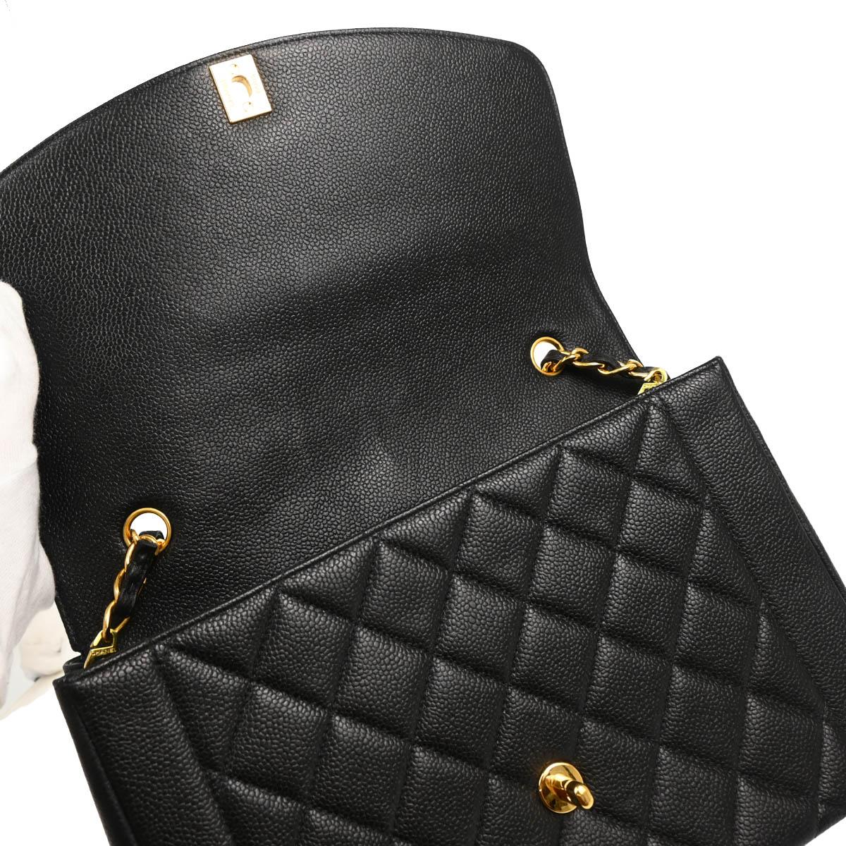 Chanel 1996-1997 Black Caviar Shoulder Bag