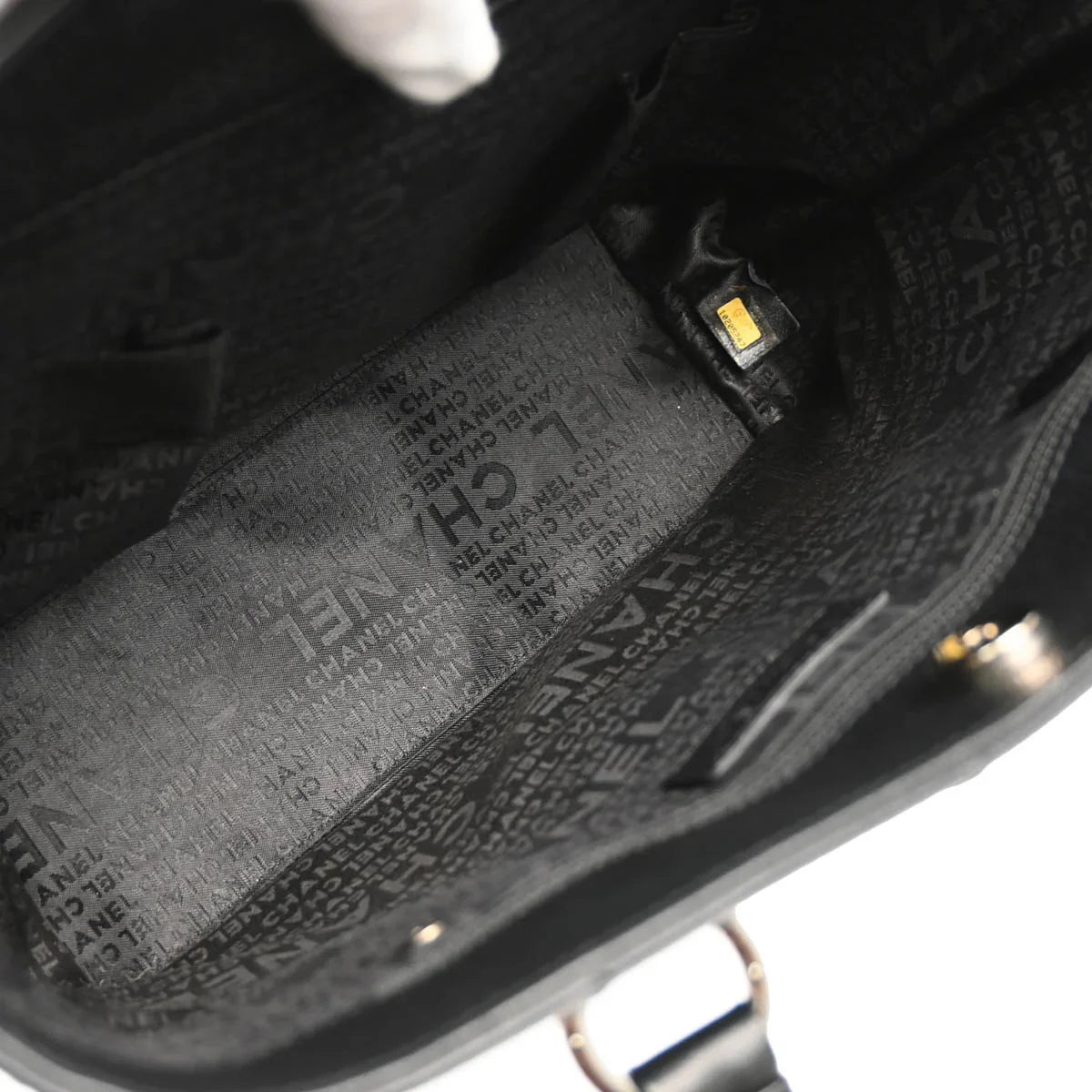 Chanel 2005-2006 Black Caviar Choco Bar Tote Bag