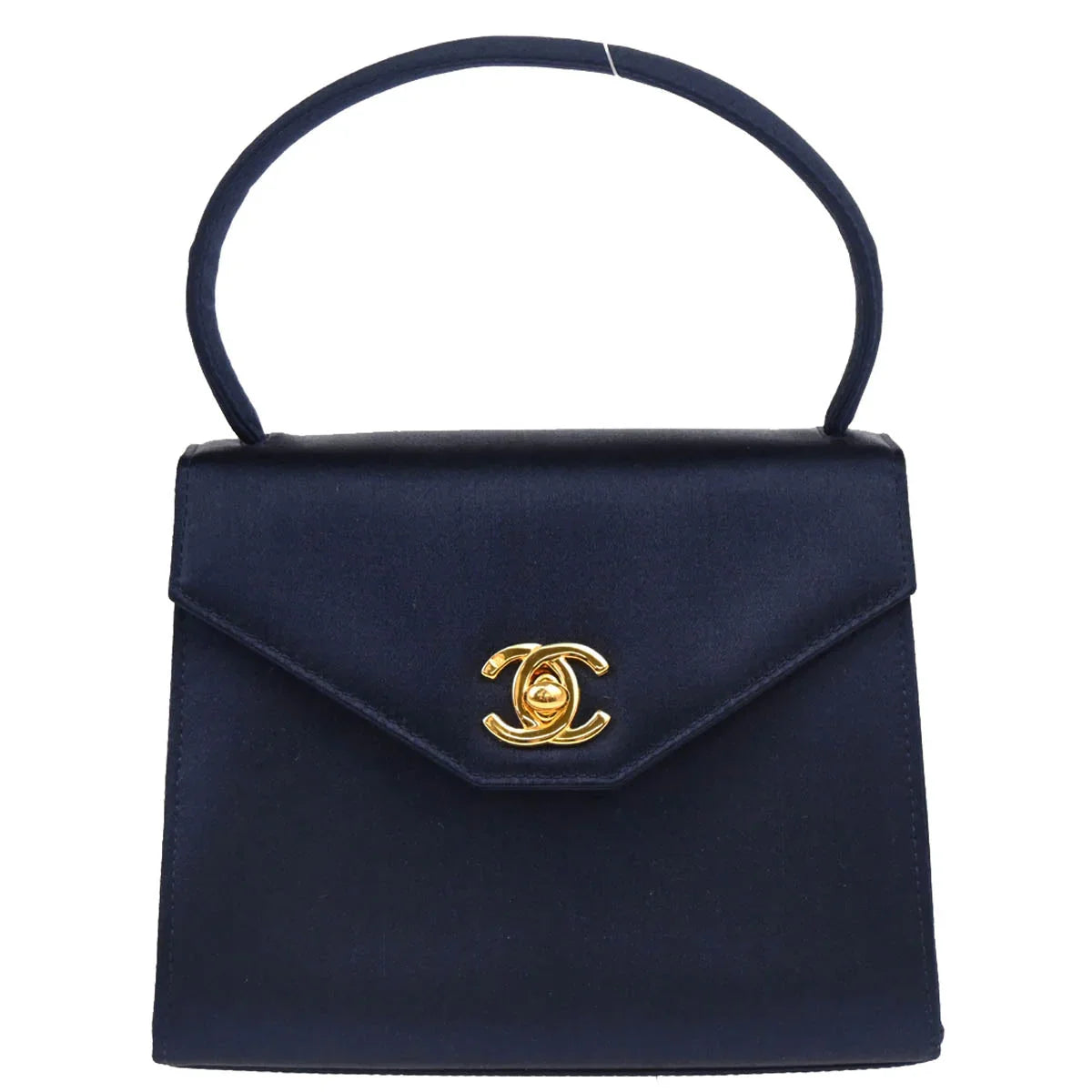 Chanel 1996-1997 Navy Satin Handbag